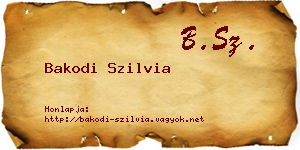 Bakodi Szilvia névjegykártya