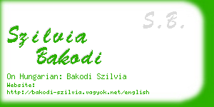 szilvia bakodi business card